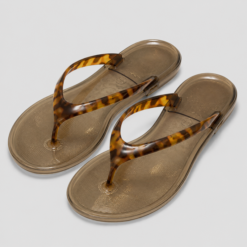Leopard Print Jelly Flip Flops