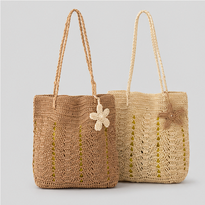 Floral Crochet Tote Bag