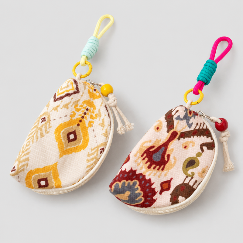 Embroidered Print Coin Pouch
