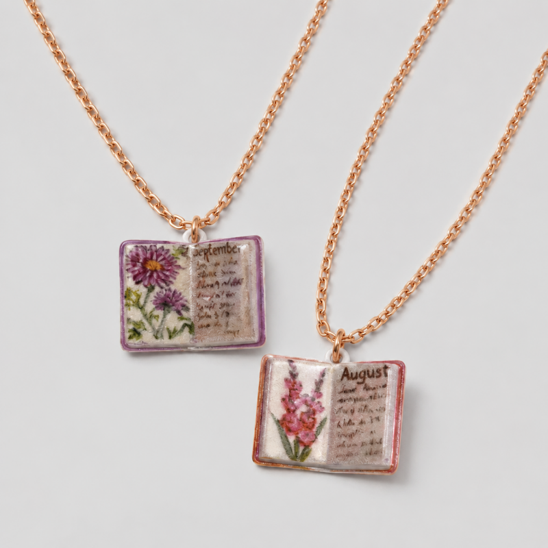 Book Pendant Necklace