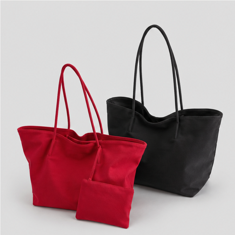 Color Block Shopper Tote Bag
