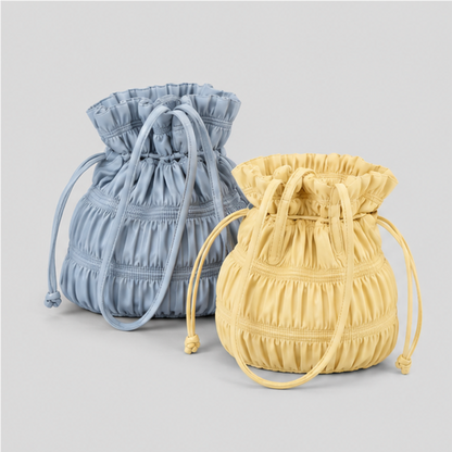 Ruched Drawstring Shoulder Bag