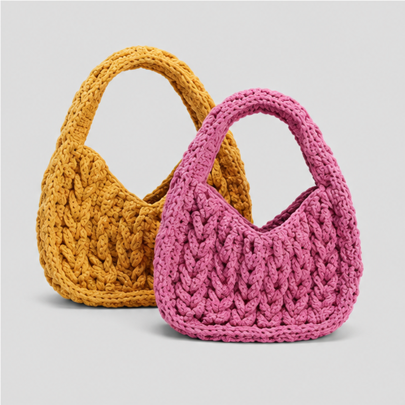 Braided Crochet Hobo Bag