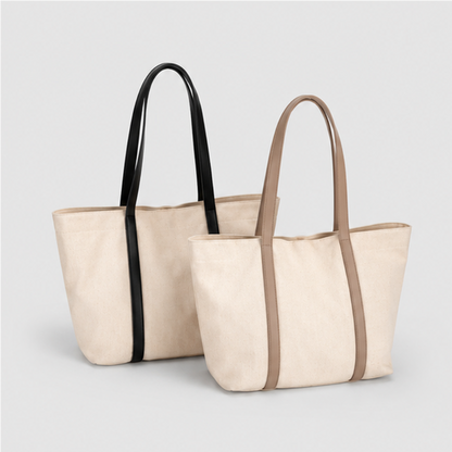 Contrast Handle Canvas Tote Bag