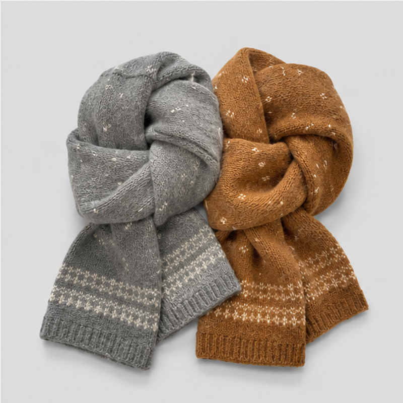 Knit Wool Blend Warm Scarf