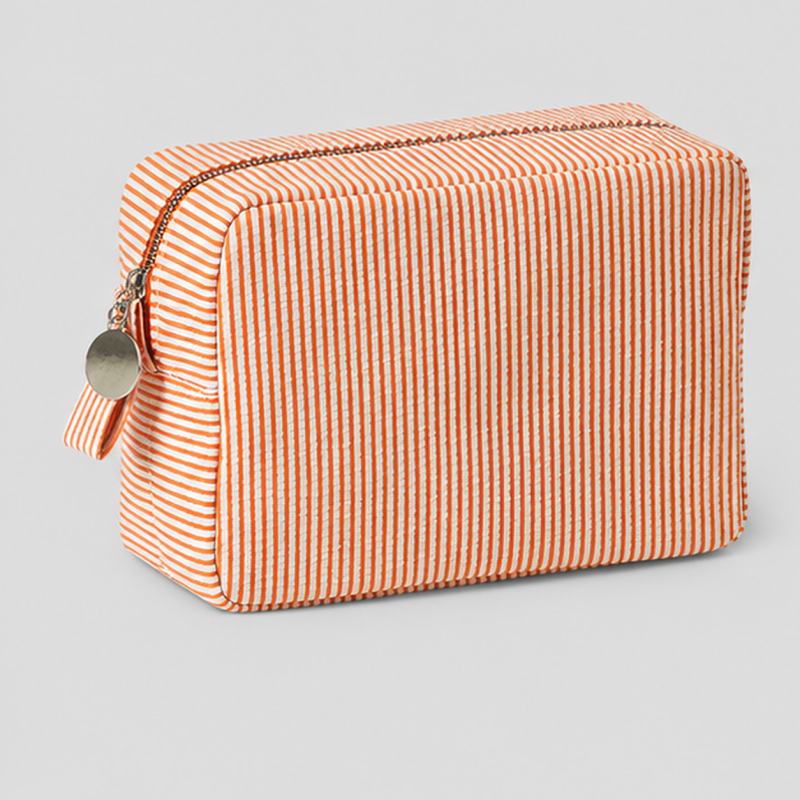 Ribbed Cosmetic Pouch