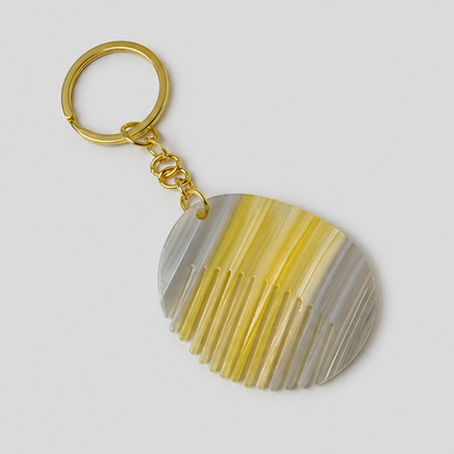 Striped Disc Comb Keychain
