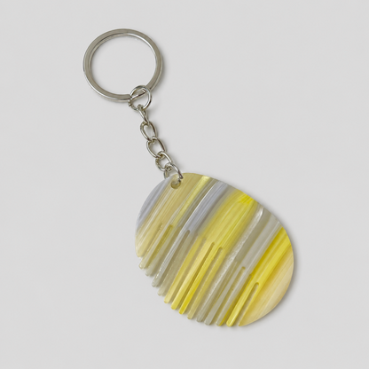 Striped Disc Comb Keychain