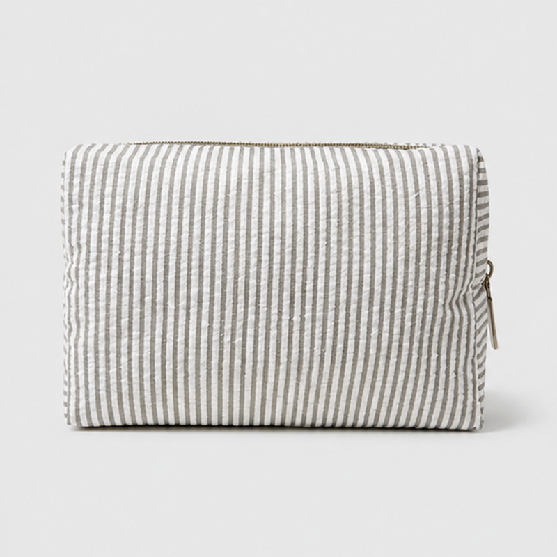 Striped Makeup Pouch