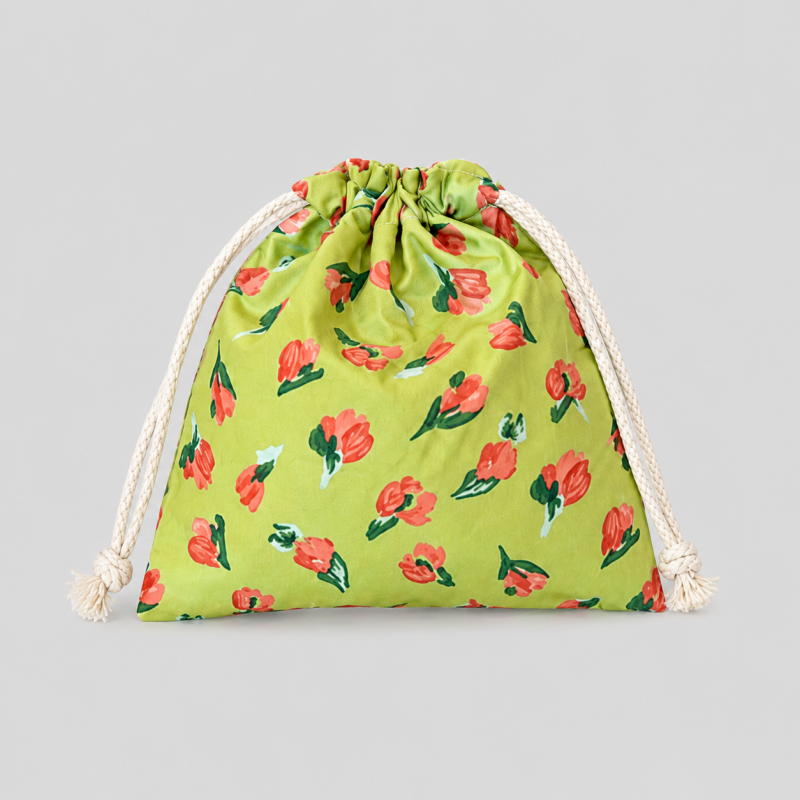 Floral Drawstring Pouch