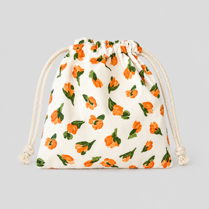 Floral Drawstring Pouch