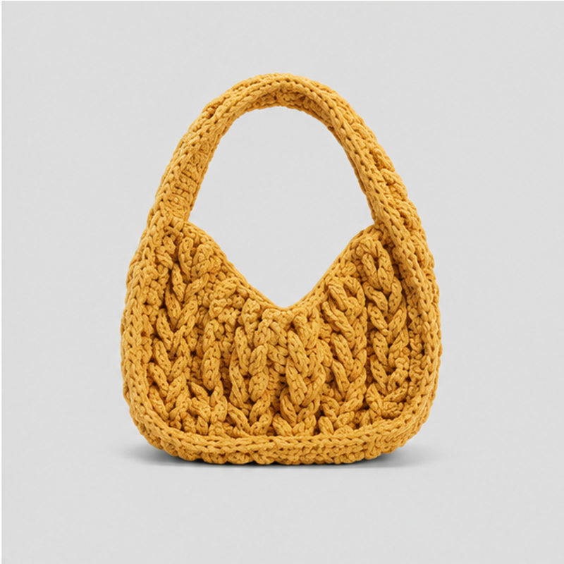 Braided Crochet Hobo Bag