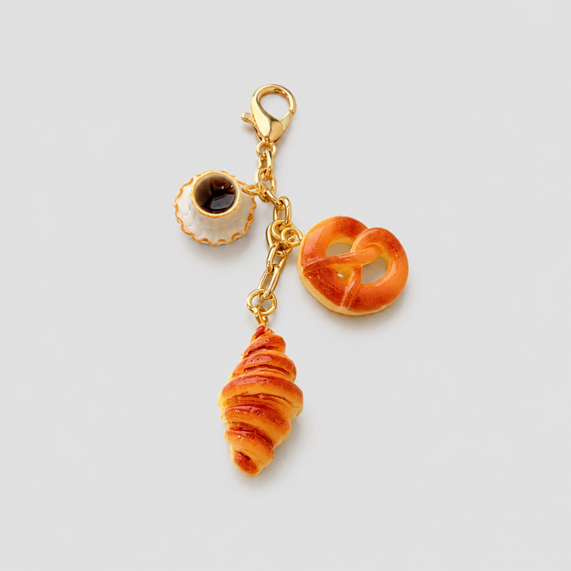 Chocolate Croissant Keychain