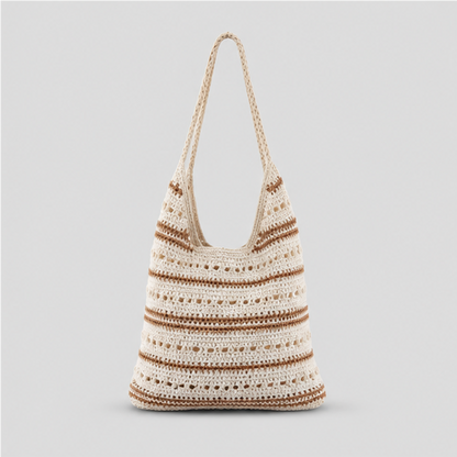 Striped Crochet Shoulder Bag