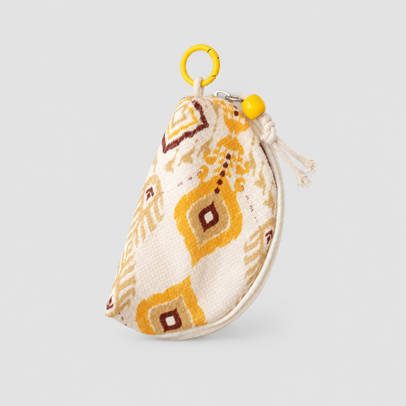 Embroidered Print Coin Pouch