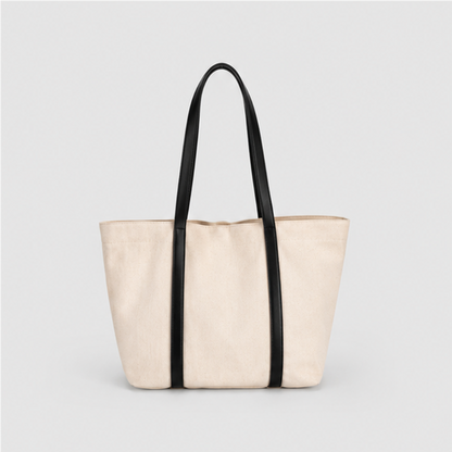 Contrast Handle Canvas Tote Bag