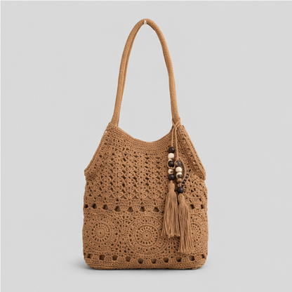 Charm Crochet Shoulder Tote