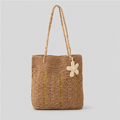 Floral Crochet Tote Bag