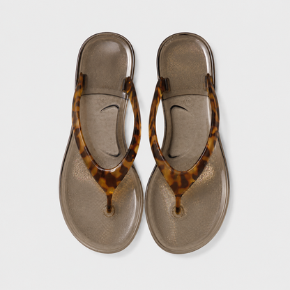Leopard Print Jelly Flip Flops