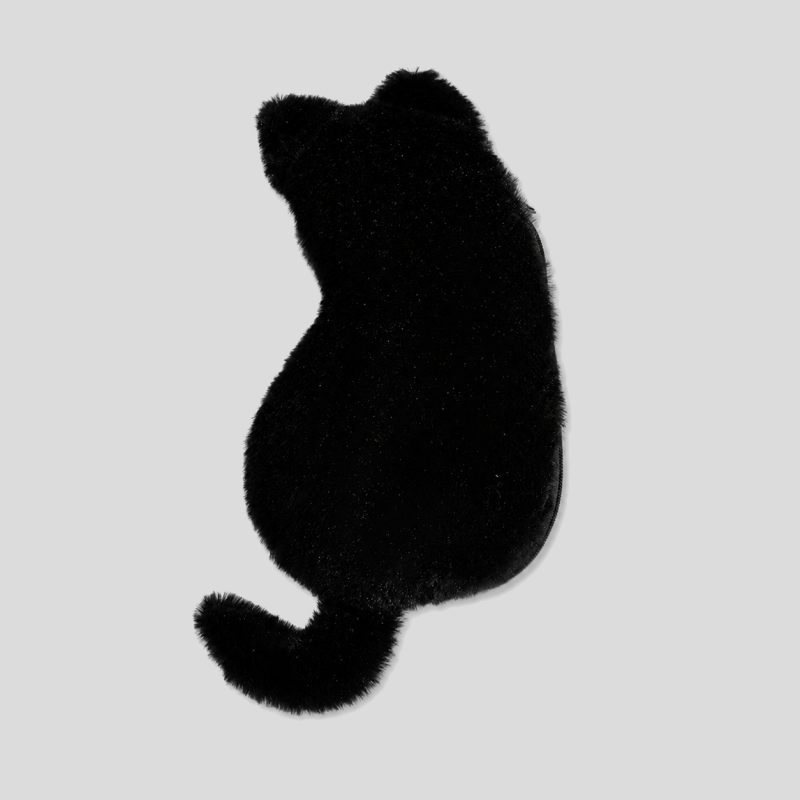 Cat Silhouette Plush Pencil Case