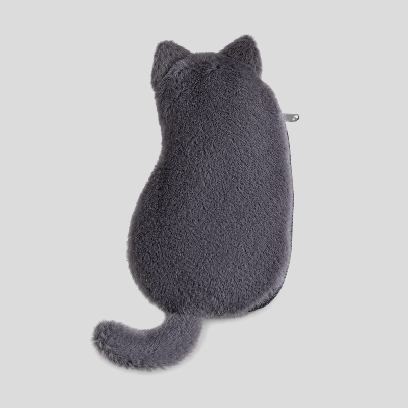 Cat Silhouette Plush Pencil Case