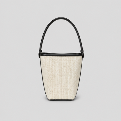 Contrast Trim Bucket Tote Bag