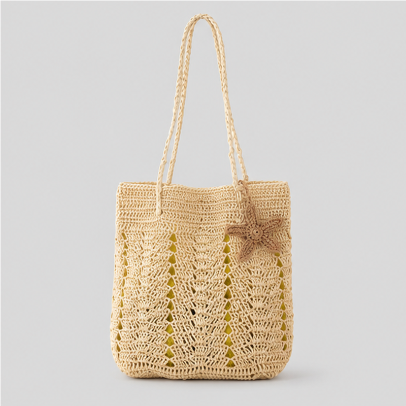 Floral Crochet Tote Bag