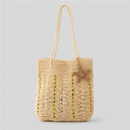 Floral Crochet Tote Bag