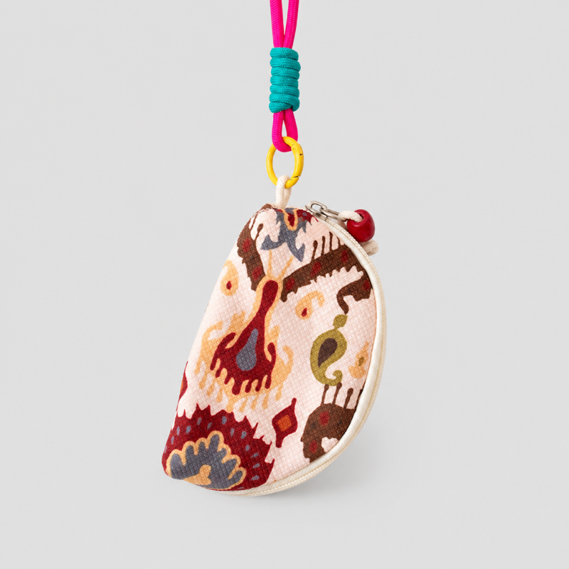 Embroidered Print Coin Pouch
