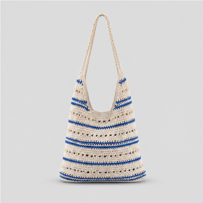 Striped Crochet Shoulder Bag
