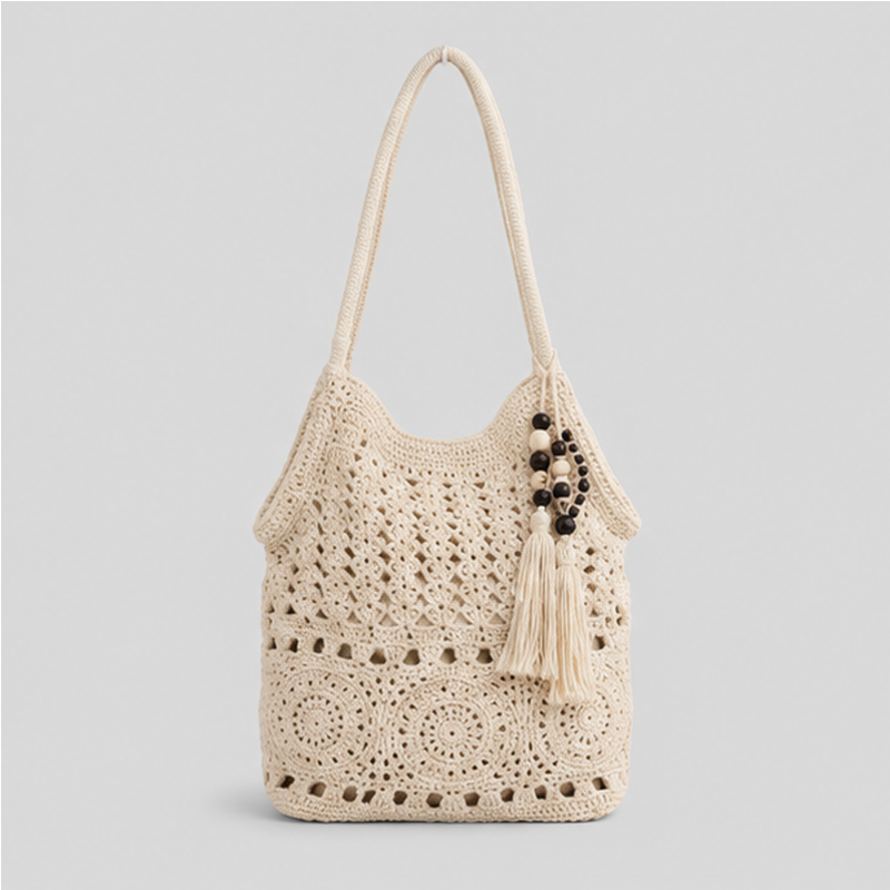 Charm Crochet Shoulder Tote