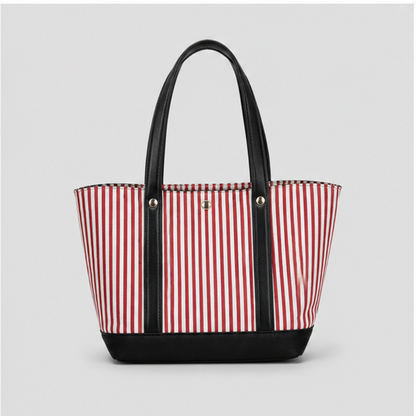 Striped Contrast Tote Bag