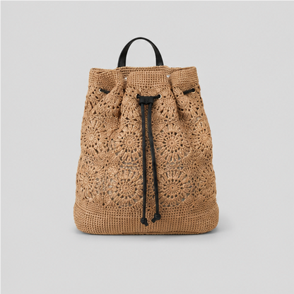 Crochet Drawstring Backpack