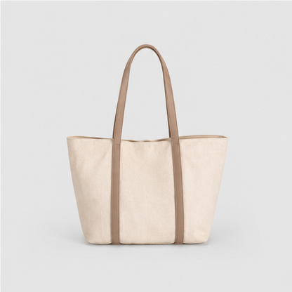 Contrast Handle Canvas Tote Bag