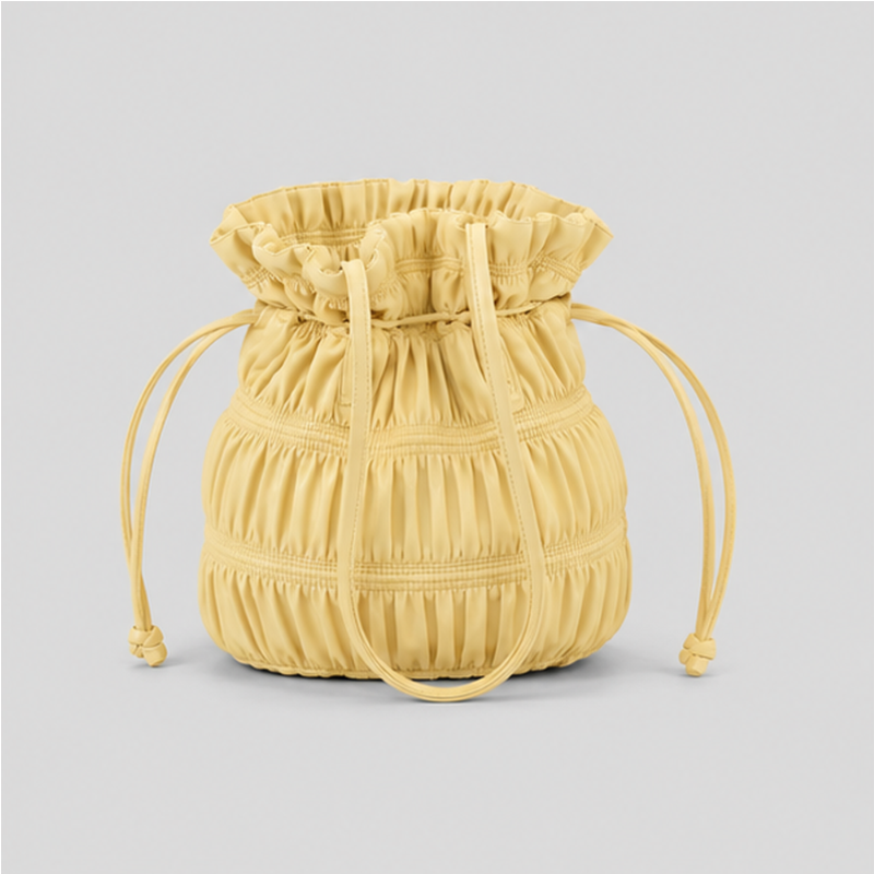 Ruched Drawstring Shoulder Bag