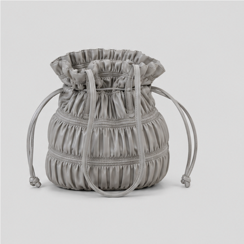 Ruched Drawstring Shoulder Bag