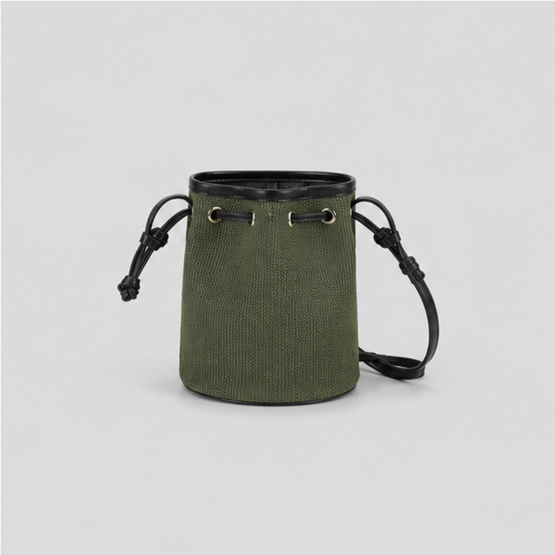 Canvas Drawstring Bucket Bag