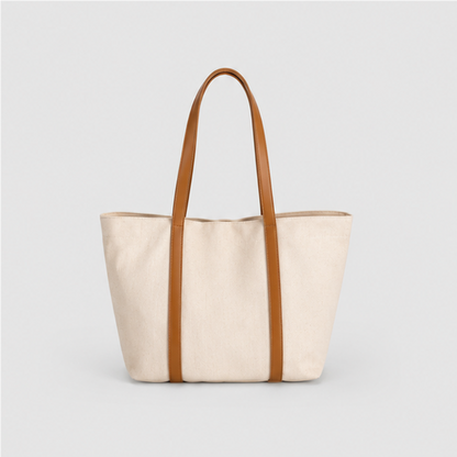 Contrast Handle Canvas Tote Bag