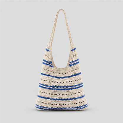 Striped Crochet Shoulder Bag