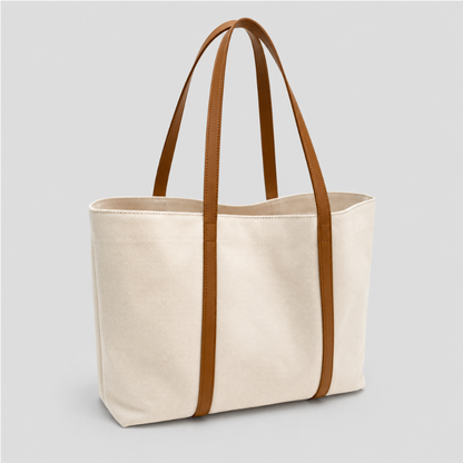 Contrast Handle Canvas Tote Bag