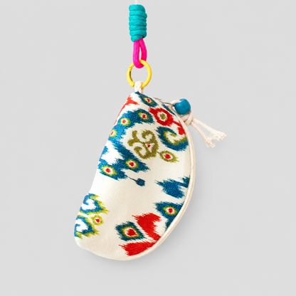 Embroidered Print Coin Pouch