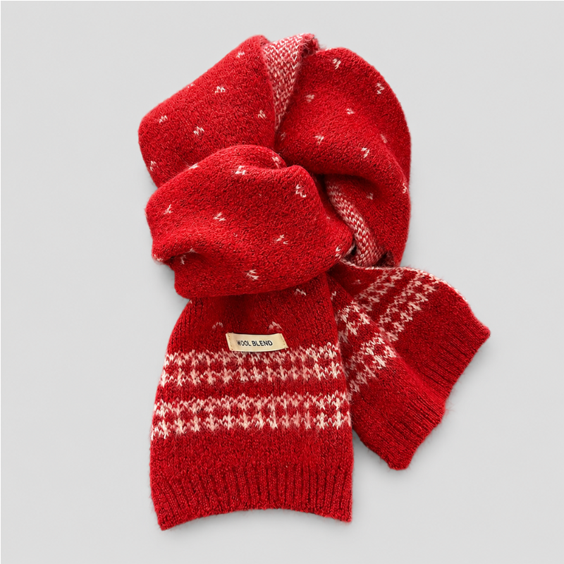 Knit Wool Blend Warm Scarf
