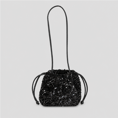 Sequin Drawstring Crossbody Bag