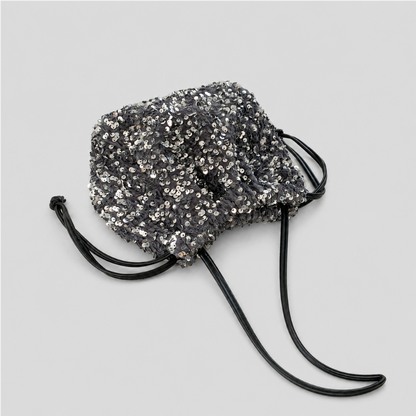 Sequin Drawstring Crossbody Bag