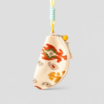 Embroidered Print Coin Pouch