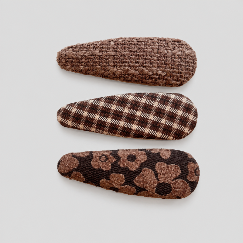Patterned Fabric Snap Clip Set