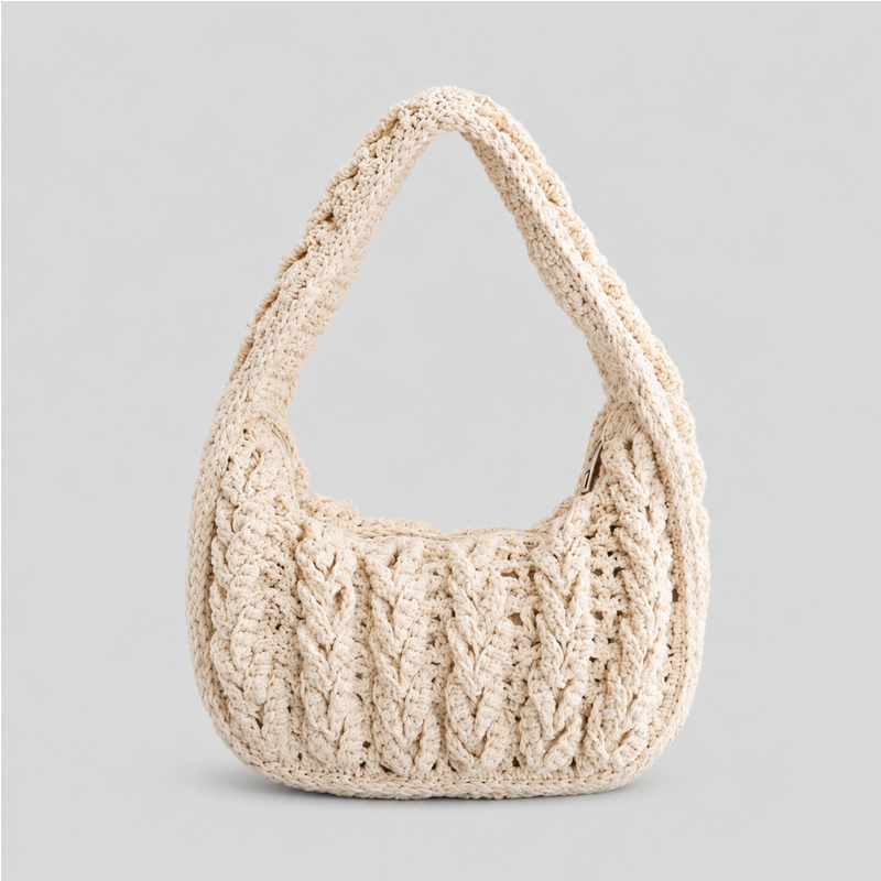 Braided Crochet Hobo Bag
