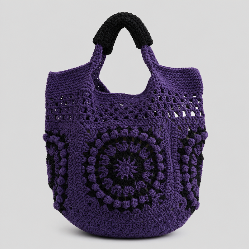 Circle Motif Crochet Tote