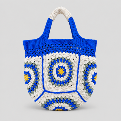Square Floral Crochet Tote
