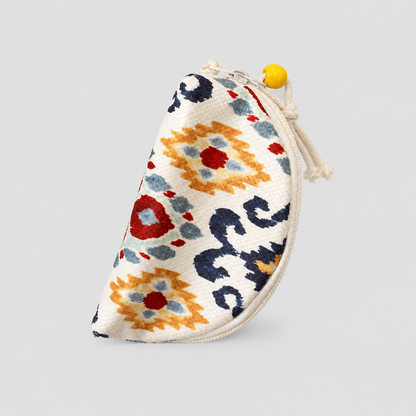 Embroidered Print Coin Pouch